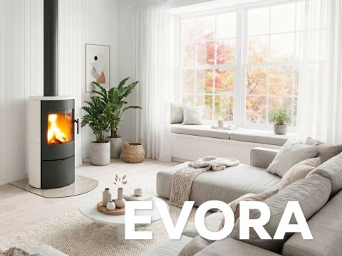 ROMOTOP EVORA: piece kominkowe z ceramiczną okładziną w różnych odcieniach szkliwa
