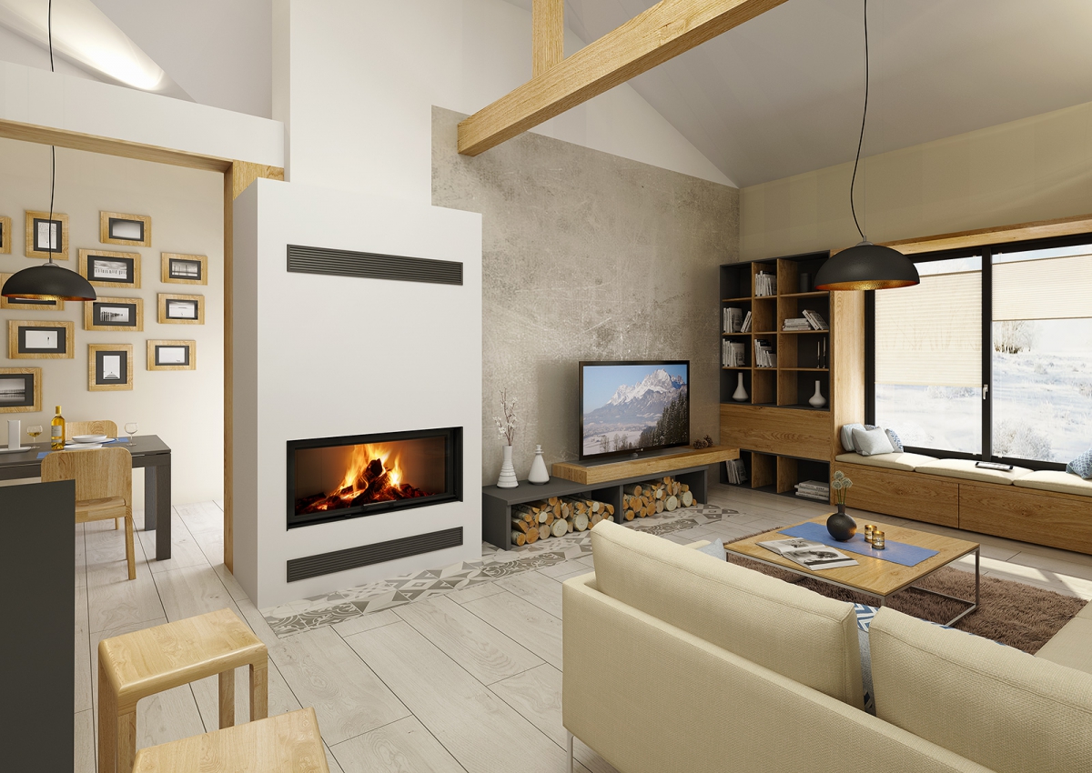 HEAT 3g L 110.50.01 - powietrzny wkład kominkowy z wysuwanymi drzwiczkami