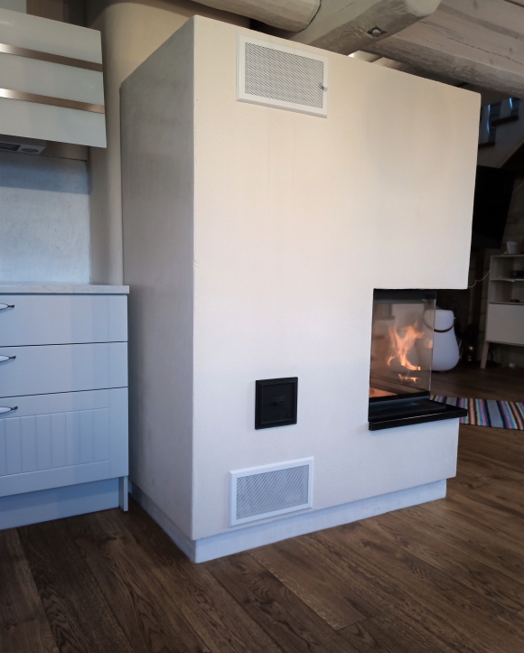 HEAT R/L 3g L 65.51.40.01(21) - narożny powietrzny wkład kominkowy z wysuwanymi drzwiczkami i giętą (łączoną) szybą